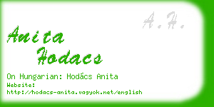 anita hodacs business card
