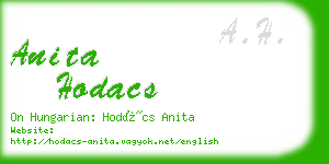 anita hodacs business card